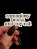 romantasy books and my cat