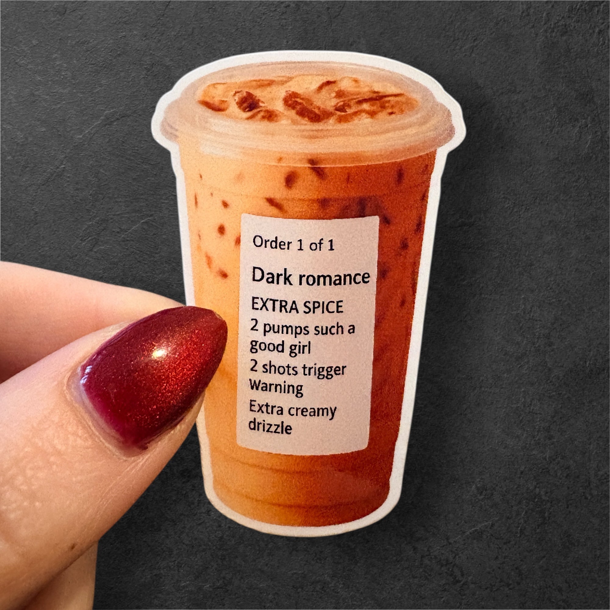 dark romance iced coffee sticker