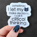 critical thinking funny sticker