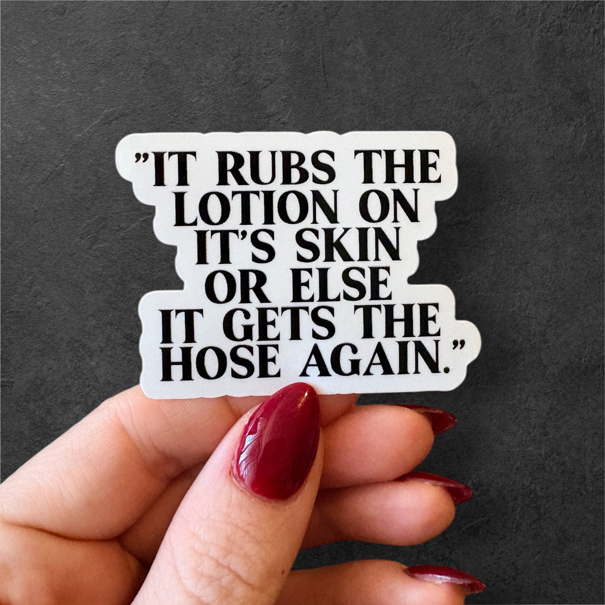 rubs lotion on the skin sticker