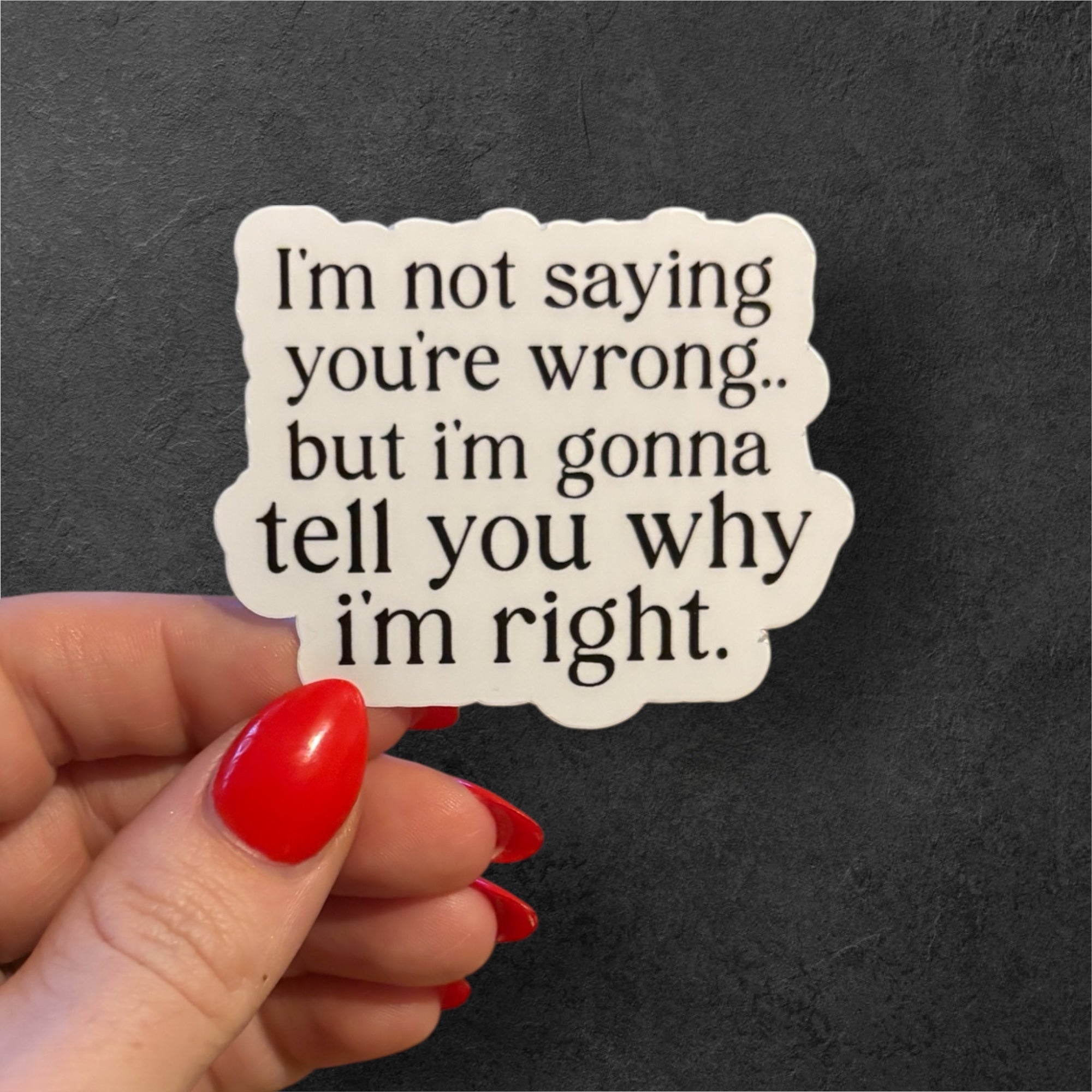 I'm not saying you're wrong sticker