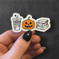 iced coffee, pumpkin, book sticker