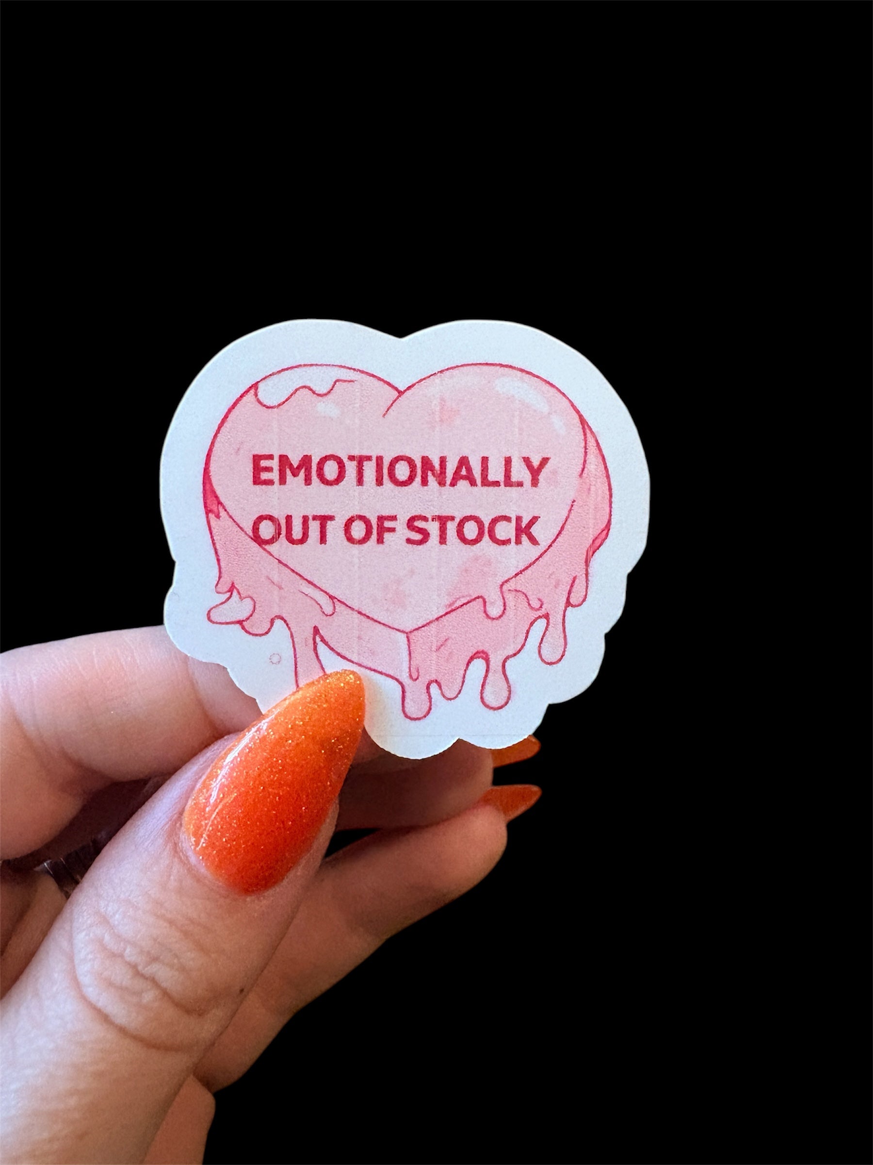 emotionally out of stock sticker